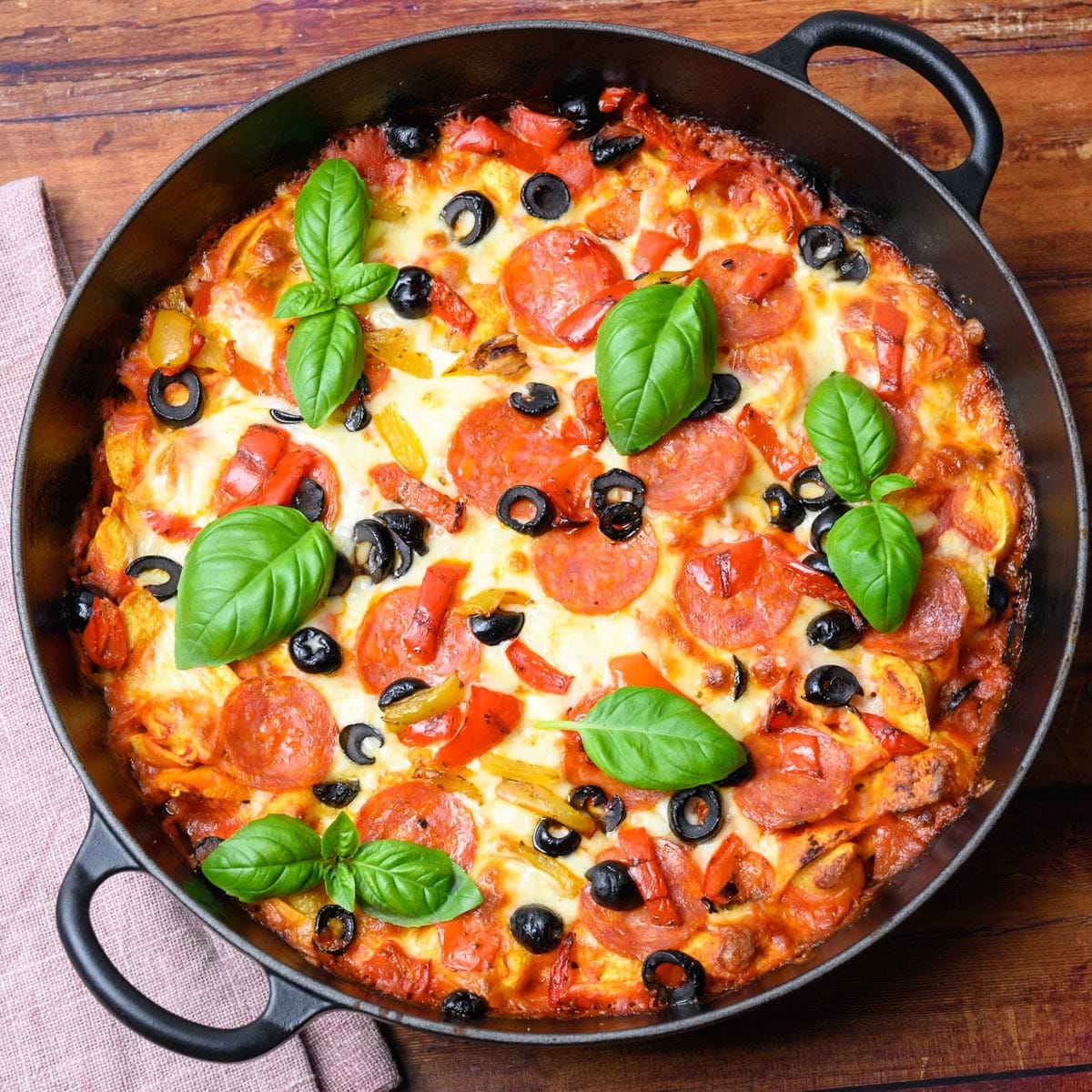 American dish with basil