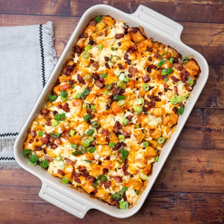 American dish with scallions on top