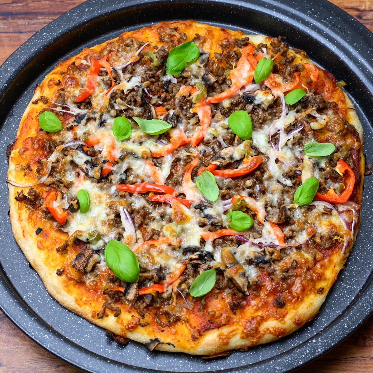 american dish with basil on top
