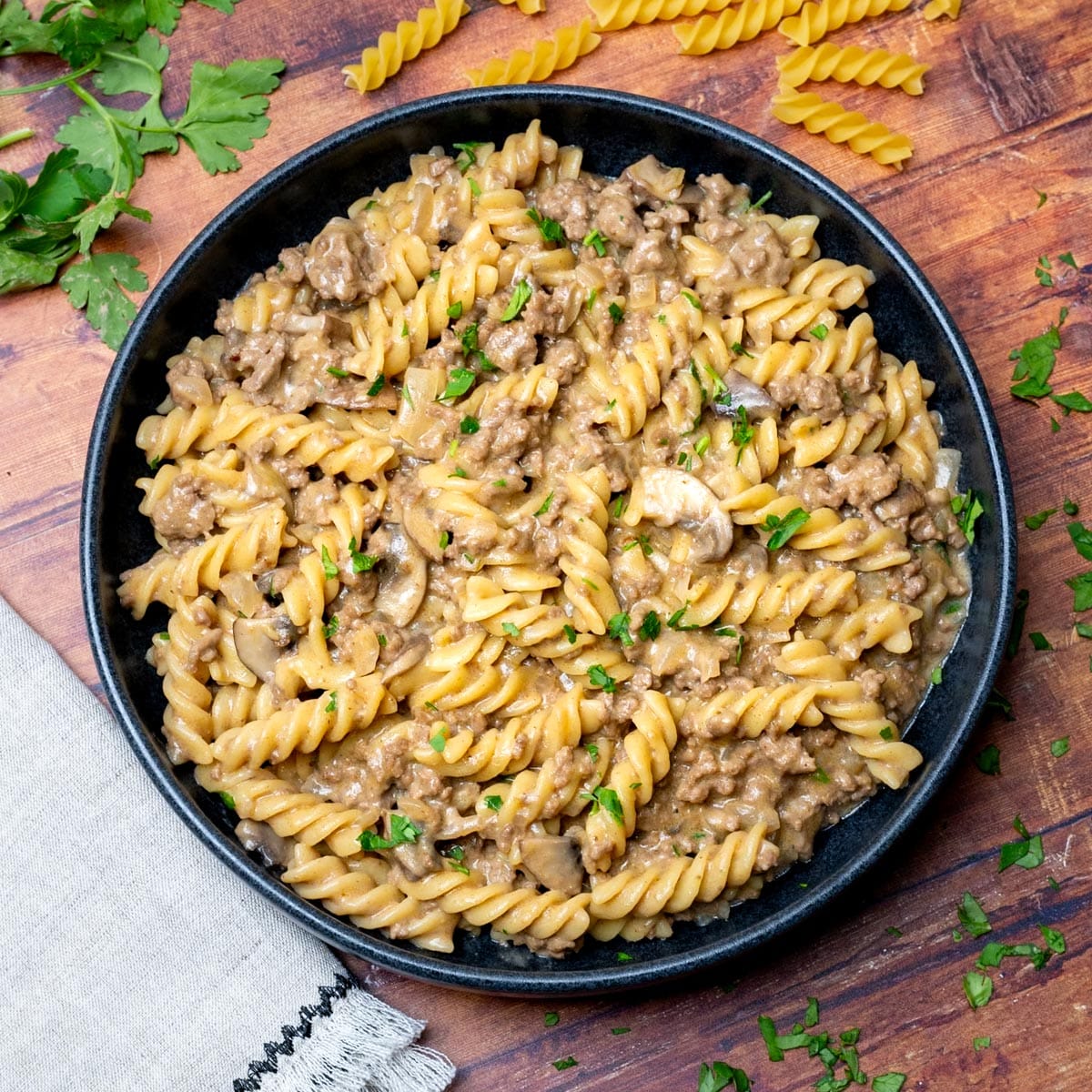 American dish with fusilli