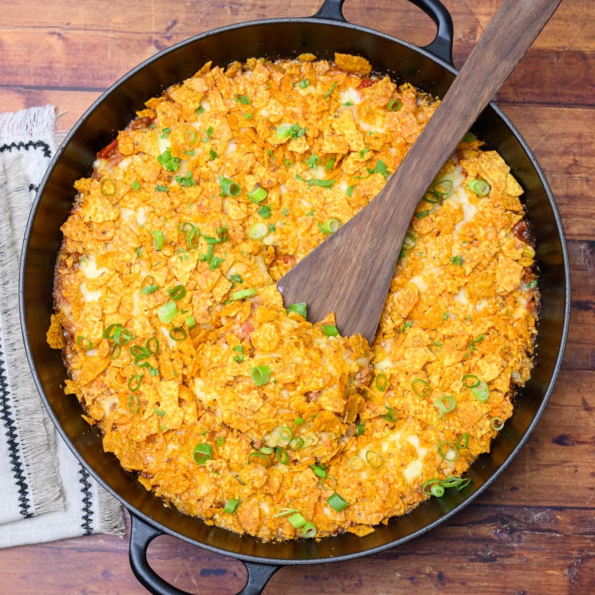 American dish with spring onions on top