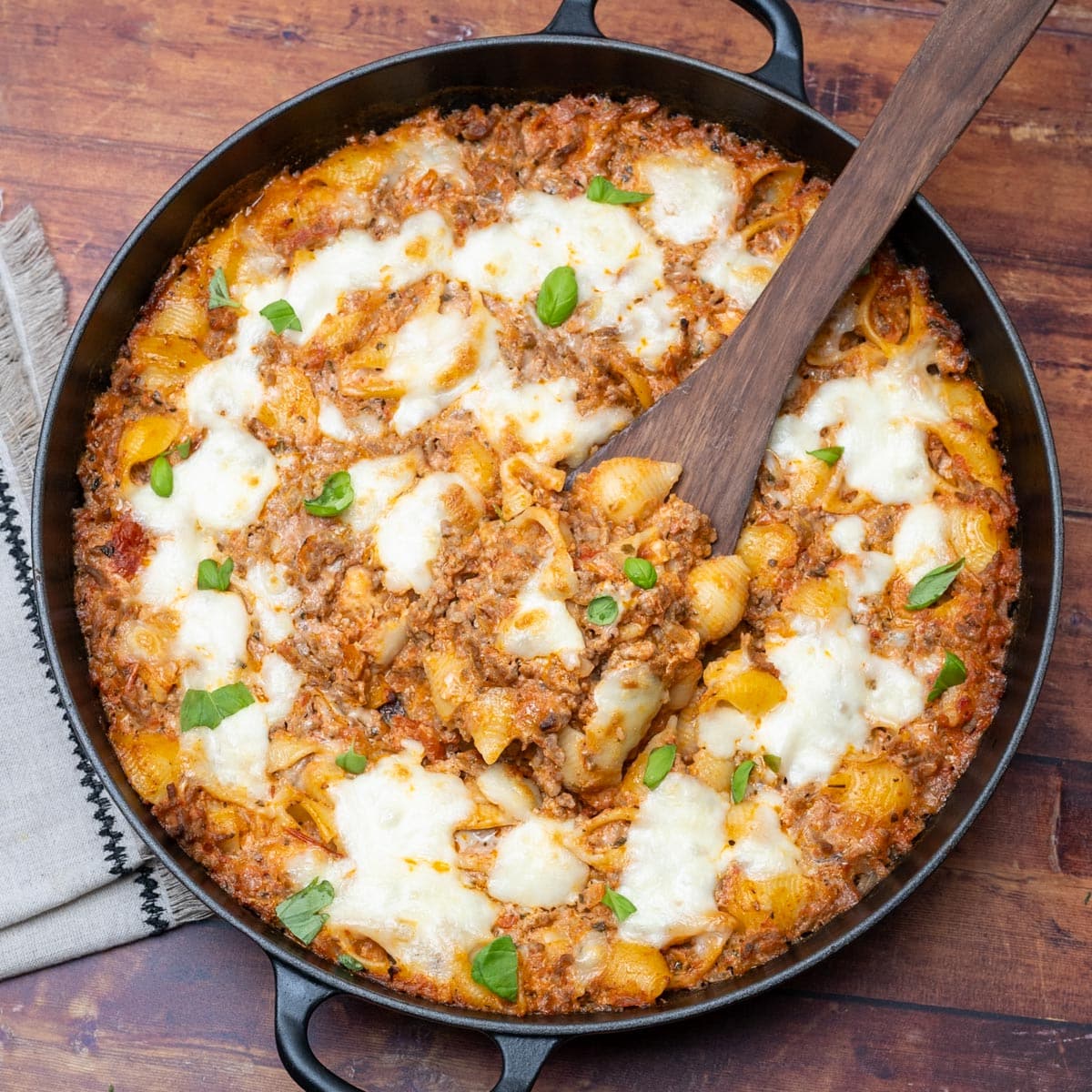 American dish with basil on top